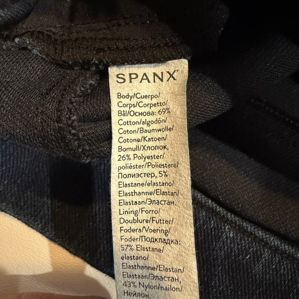 Spanx Jean-ish Ankle Leggings Hidden Tummy Shaping Dark Blue XL Regular - Picture 7 of 9